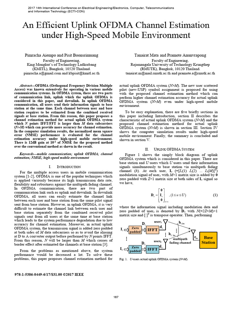 Uplink OFDMA Channel Estimation Method | PDF | Orthogonal Frequency ...