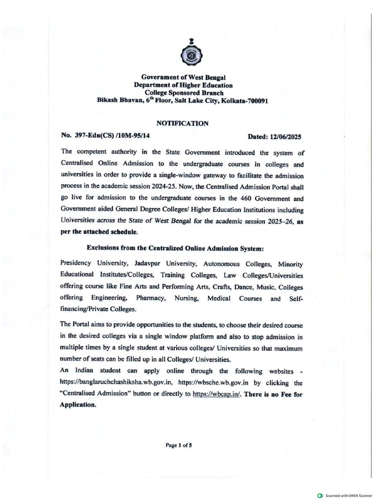 UG Admission 2025 | PDF