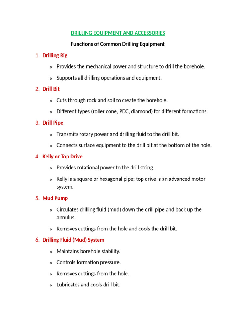 Essential Drilling Equipment Overview | PDF | Casing (Borehole ...