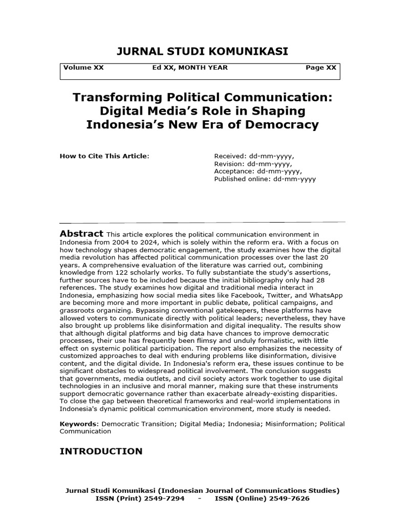 Digital Media's Impact on Indonesia's Democracy | PDF | Political ...