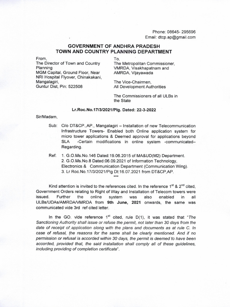 Telecom Tower Application Guidelines AP | PDF