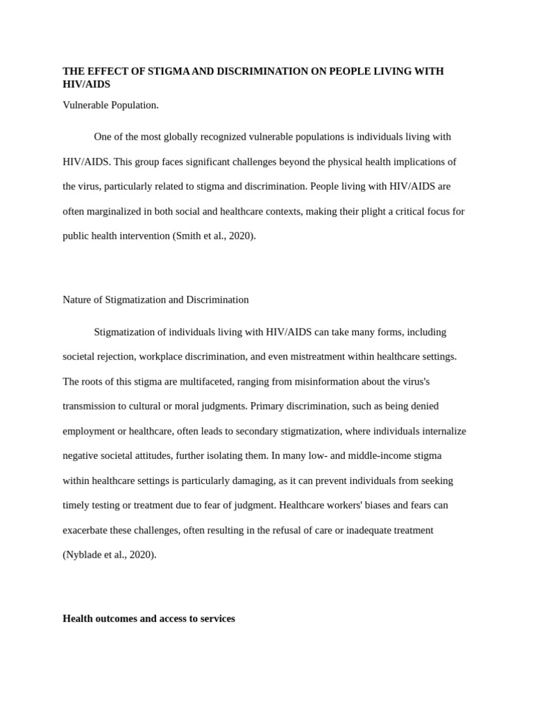 Stigma and Discrimination in HIV/AIDS Care | PDF | Social Stigma | Hiv/Aids