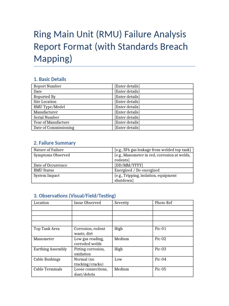 RMU Failure Analysis and Standards Breach | PDF | Corrosion | Leak