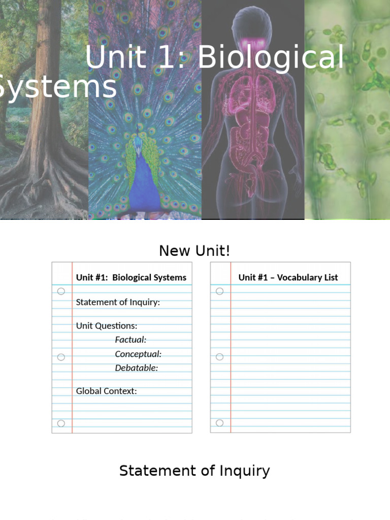 Unit 1 - Biological Systems - KT | PDF | Ecosystem | Breathing