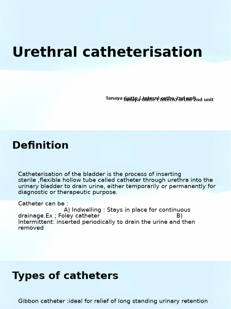 Urethral Catheterization Guide | PDF | Urinary System | Urology