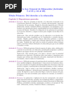 Resumen de la Ley General de Educación | PDF