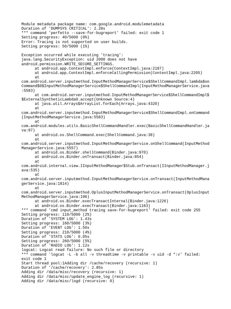 Android Module Metadata Error Log | PDF | Java (Programming Language ...