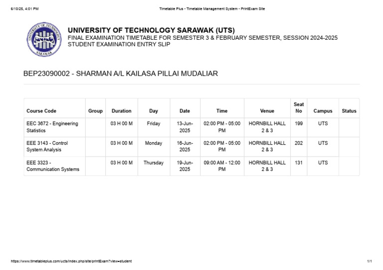 Timetable Plus - Timetable Management System - PrintExam Site | PDF