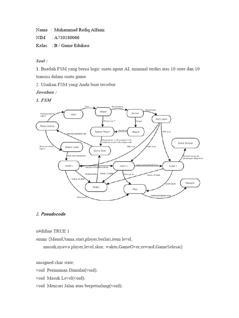 FSM untuk Game Edukasi oleh Rofiq | PDF