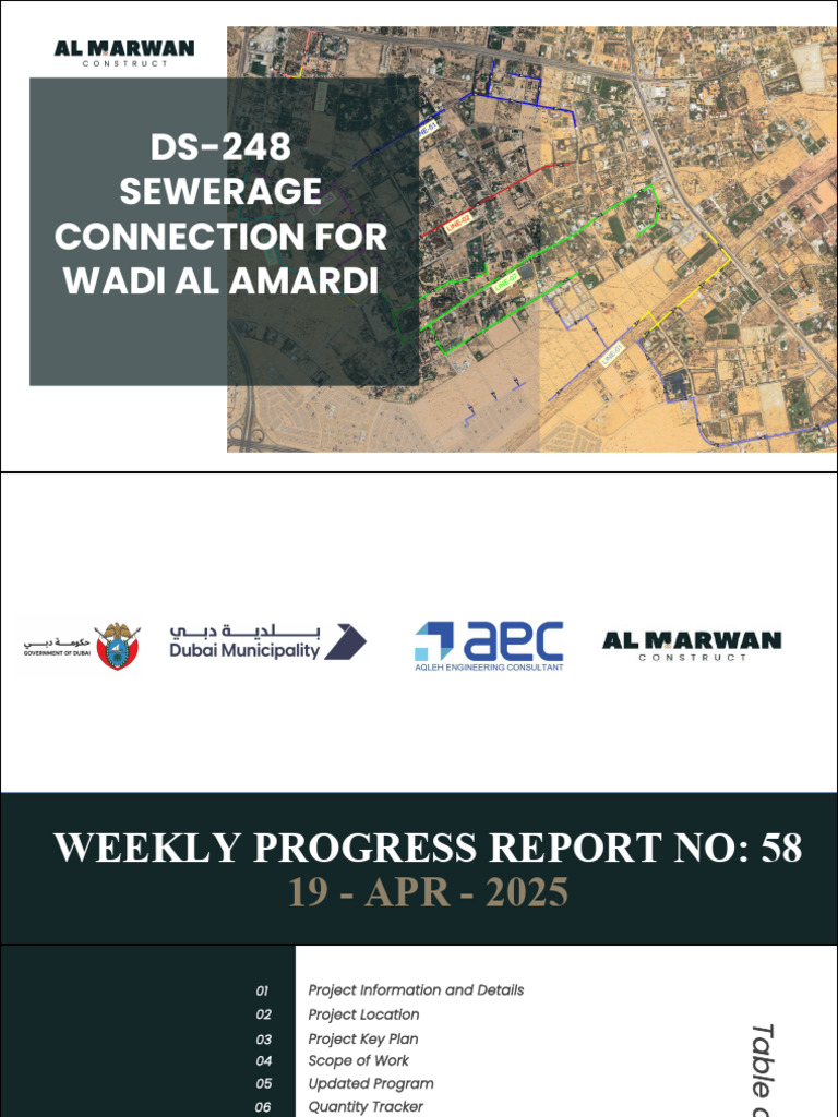 Wadi Al Amardi Sewerage Progress Report | PDF | Descriptive Statistics ...