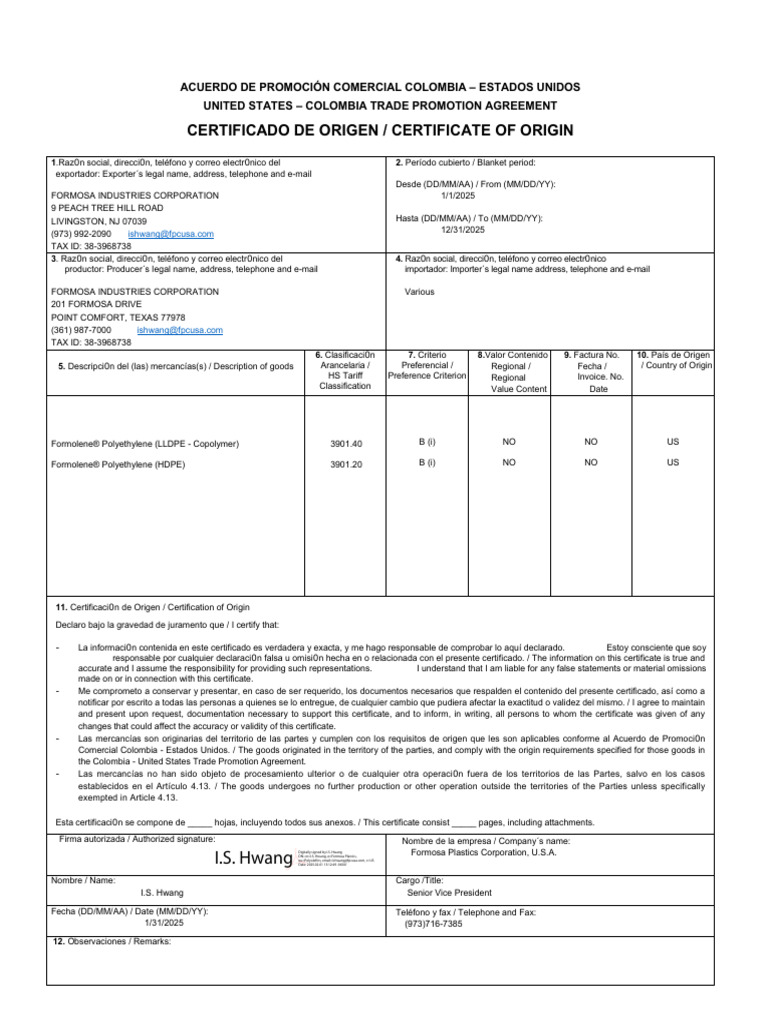 Colombia - Fta - Fic-2025 | PDF