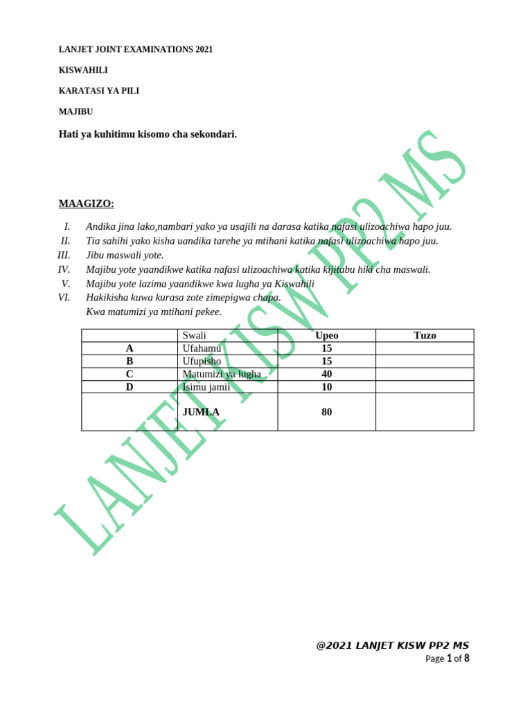 Kis PP2 MS | PDF