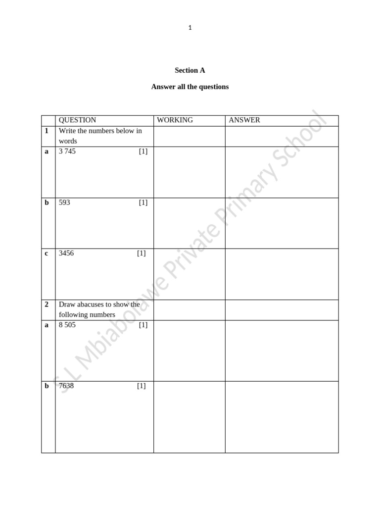 Grade 4 Maths Paper 2 Questions | PDF | Mathematical Notation | Numbers
