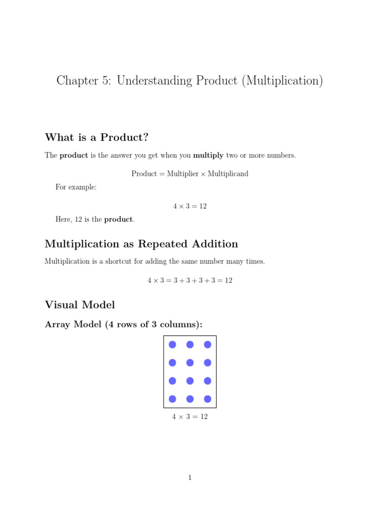 Understanding Multiplication Products | PDF