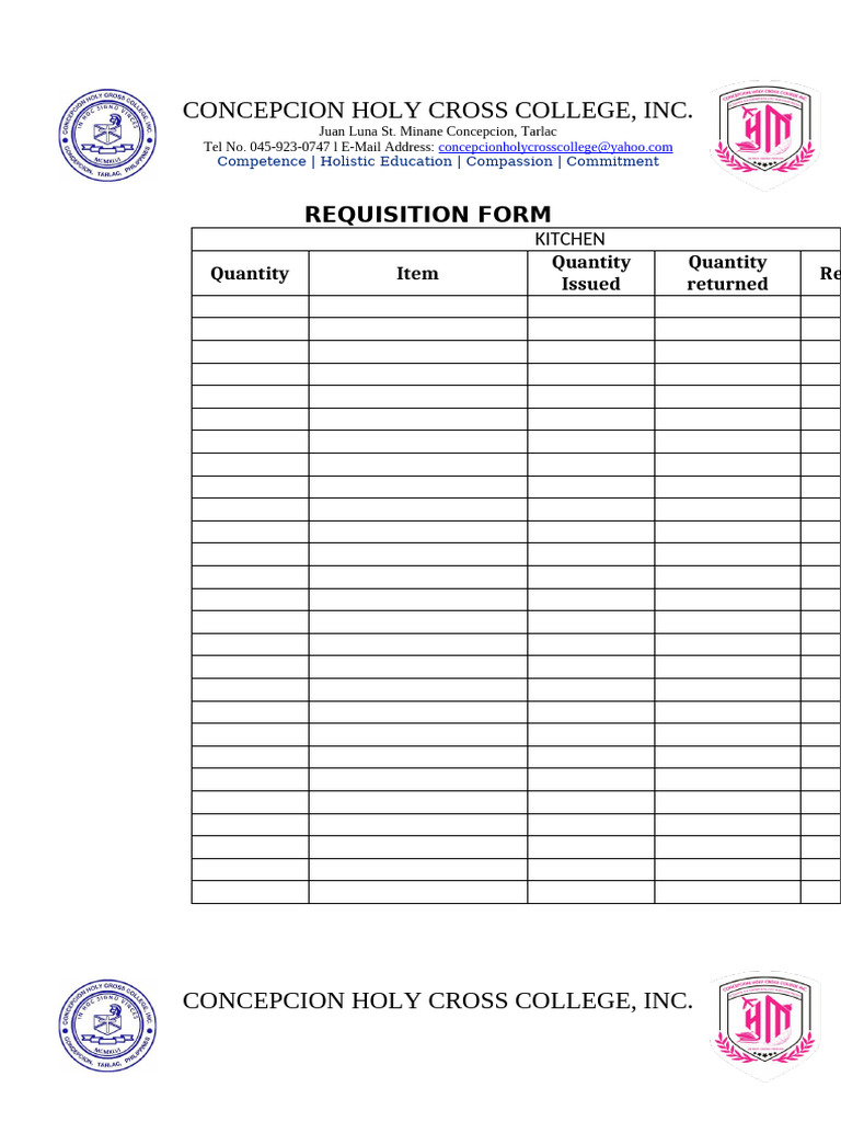 Requisition Form For Lab Oratory in HM S | PDF