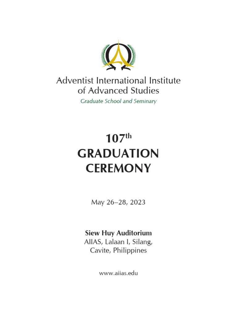 2023 107th Graduation Program Layout | PDF | Assurance (Theology)