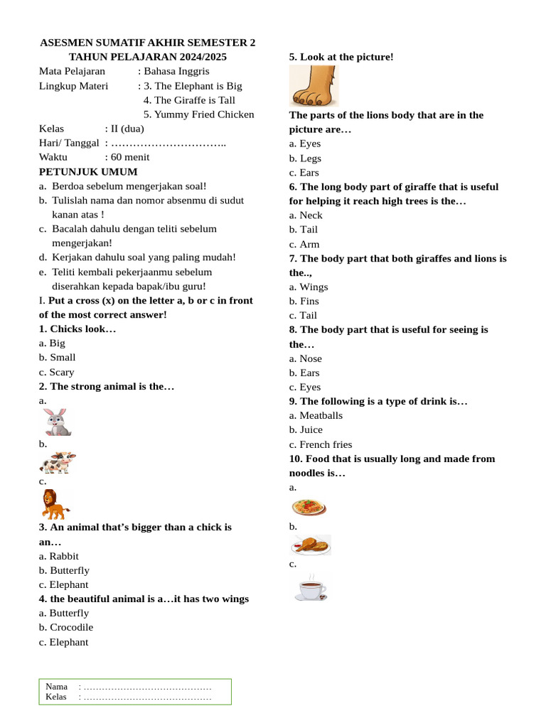English Final Exam Grade 2 2024/2025 | PDF | Chess Openings | Chess
