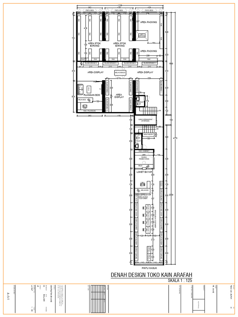 Layout Design & Konsep Toko Kain Arafah | PDF