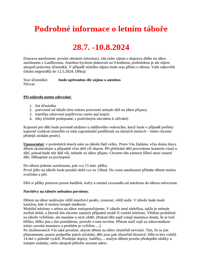 Podrobne Informace Komplet | PDF