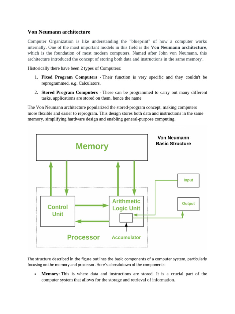 Von Neumann Architecture | PDF | Central Processing Unit | Computer Data  Storage, image size:768x1024