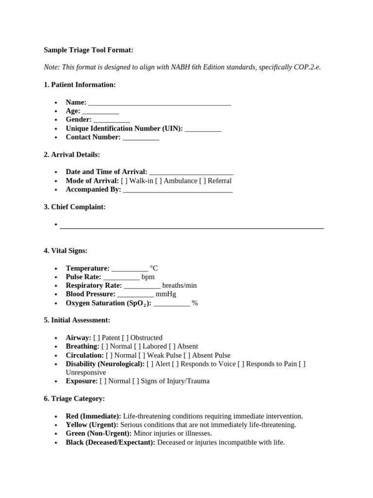 Emergency Triage Tool Format Guide | PDF | Emergency Department | Medicine