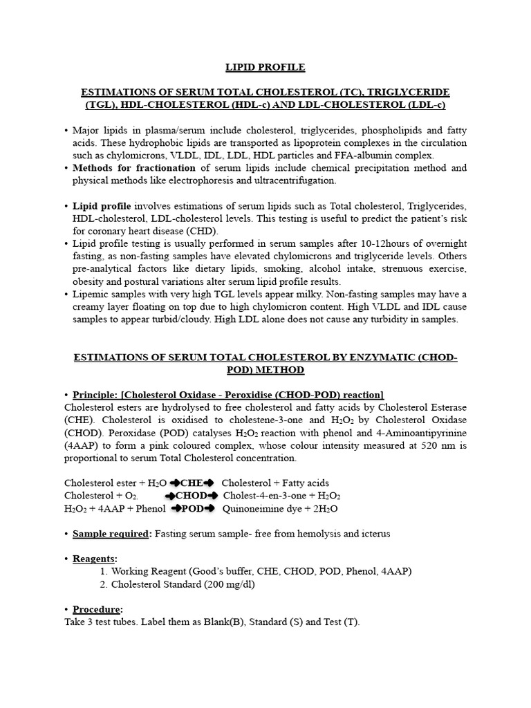 LIPID Profile, Esimations of Serum | PDF | Low Density Lipoprotein ...