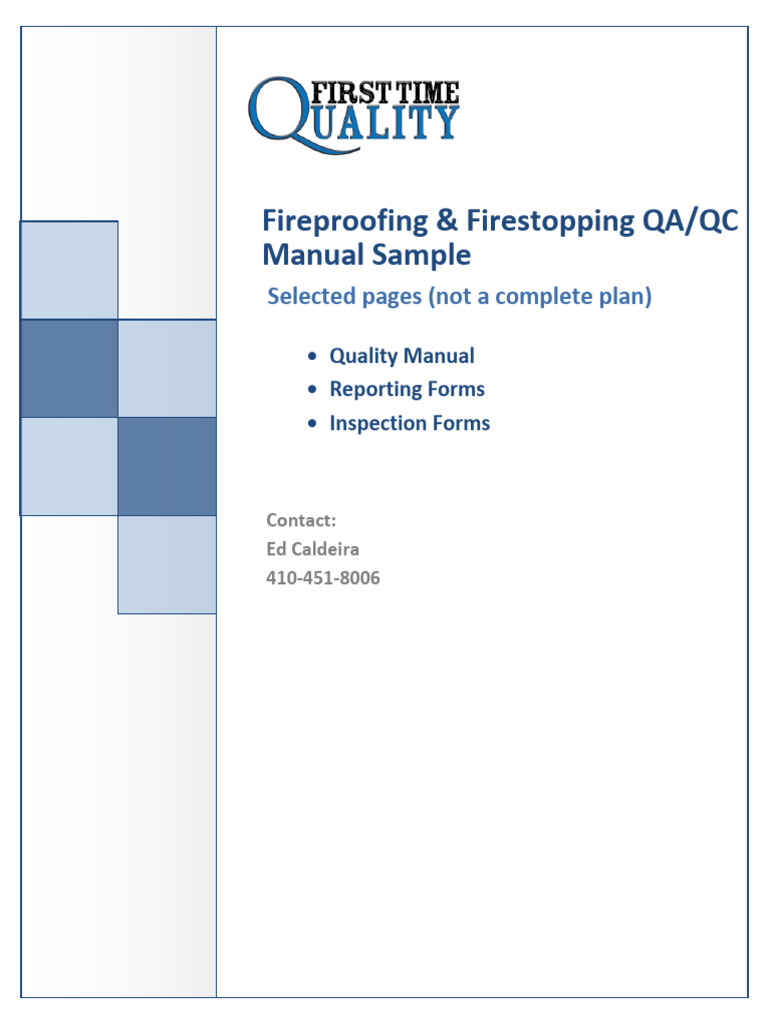 Fireproofing QA/QC Manual Overview | PDF | Specification (Technical ...