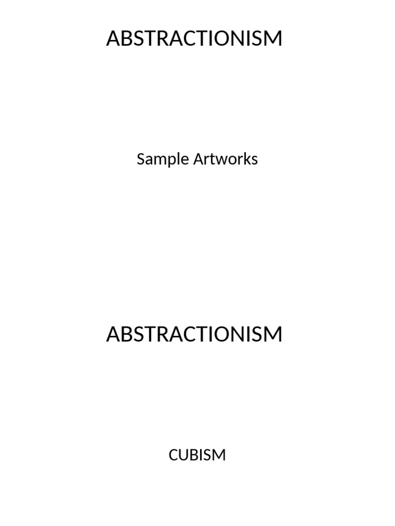 Abstractionism 2 | PDF