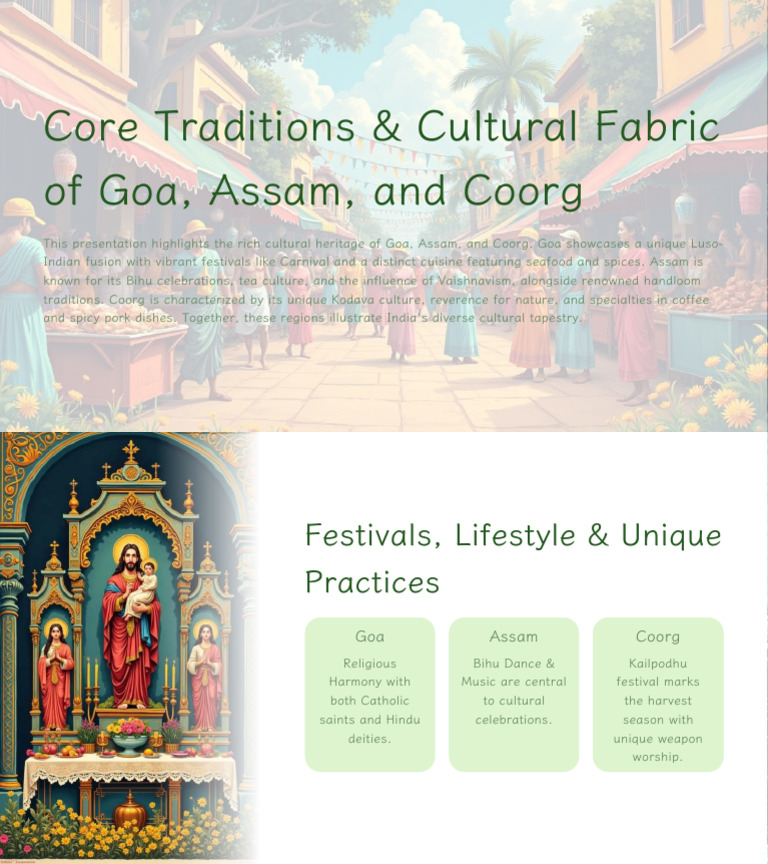 Cultural Heritage of Goa, Assam, Coorg | PDF