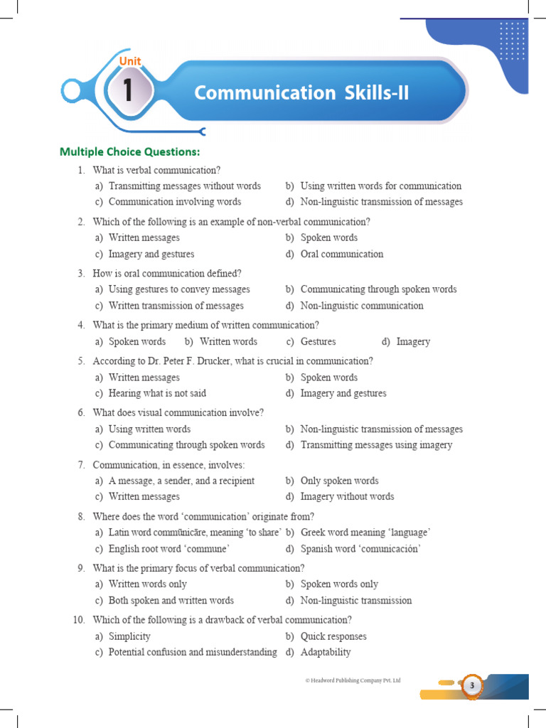 Communication Skills Overview | PDF | Verb | Adverb