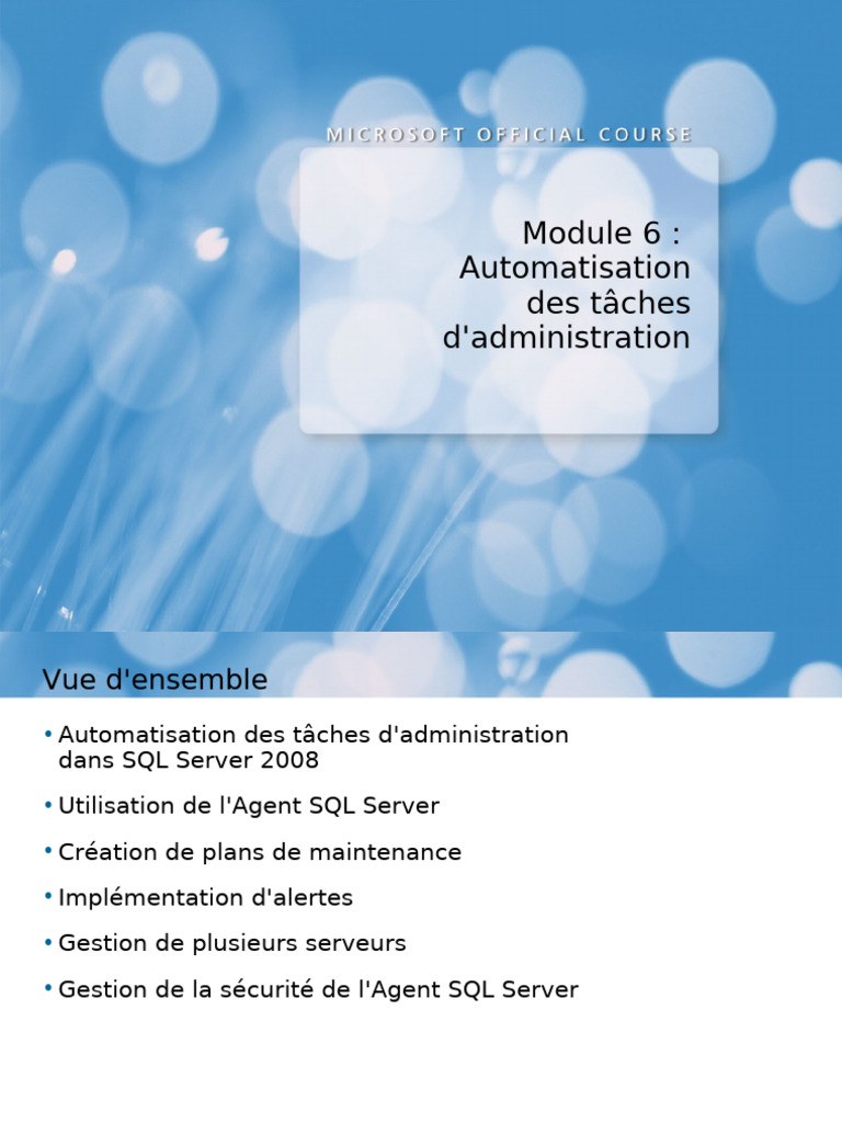 Automatisation des tâches SQL Server 2008 | PDF | Microsoft SQL Server ...