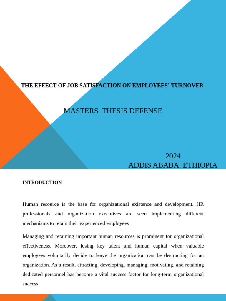 The Effect of Job Satisfaction On Employees' Turnover | PDF | Job ...