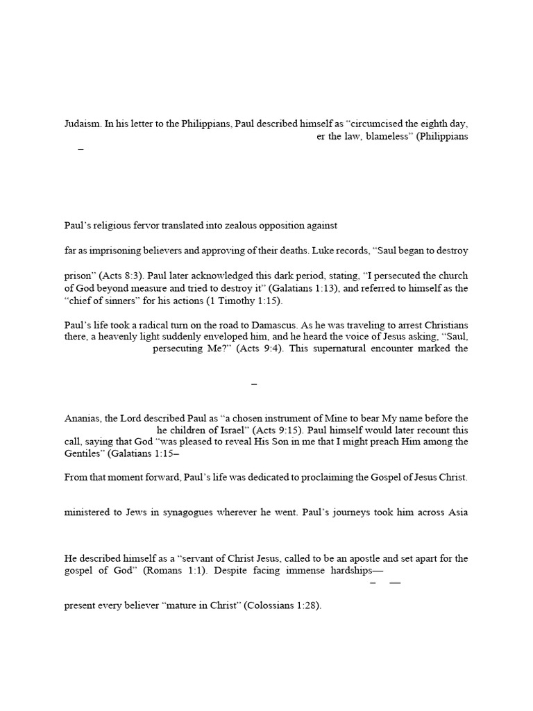 Apostle Paul's Background and Mission | PDF | Paul The Apostle | Acts ...