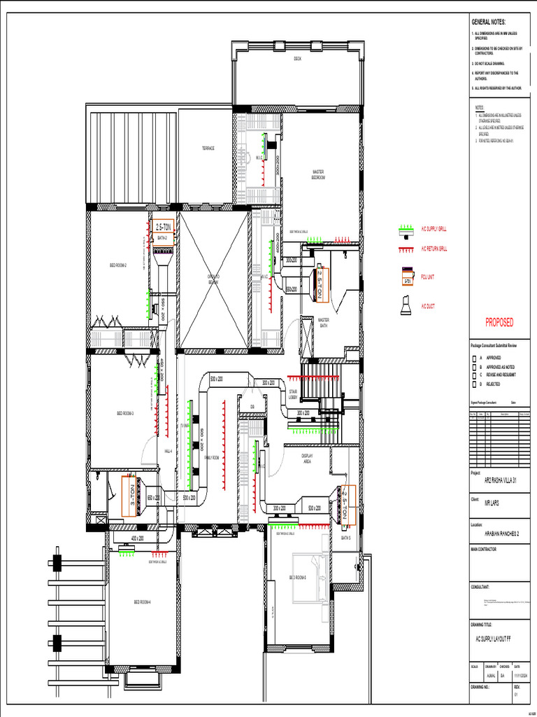 AC Supply Layout for Rasha Villa | PDF