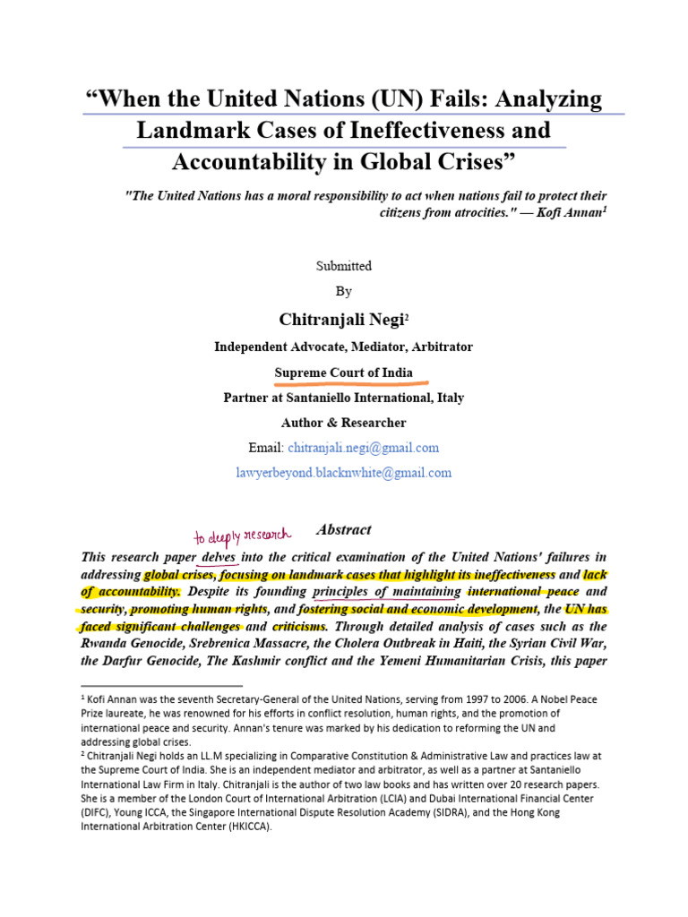 UN Failures in Global Crises Analysis | PDF | Rohingya People | United ...