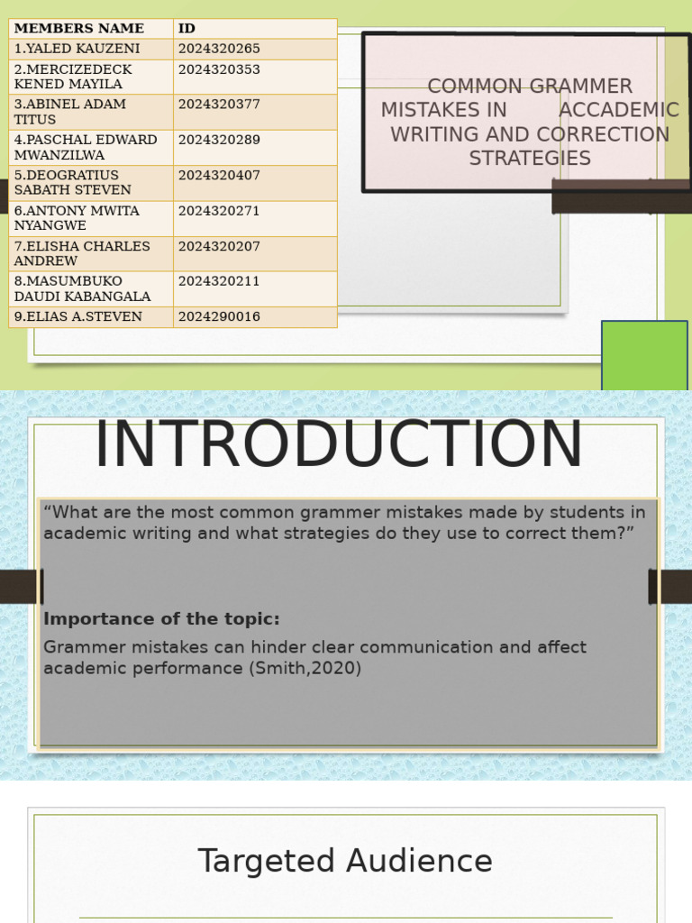 Common Grammar Mistakes in Academia | PDF | Proofreading | Comma