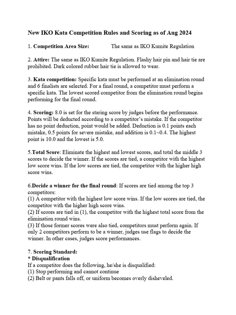 IKO Kata Competition Rules 2024 | PDF