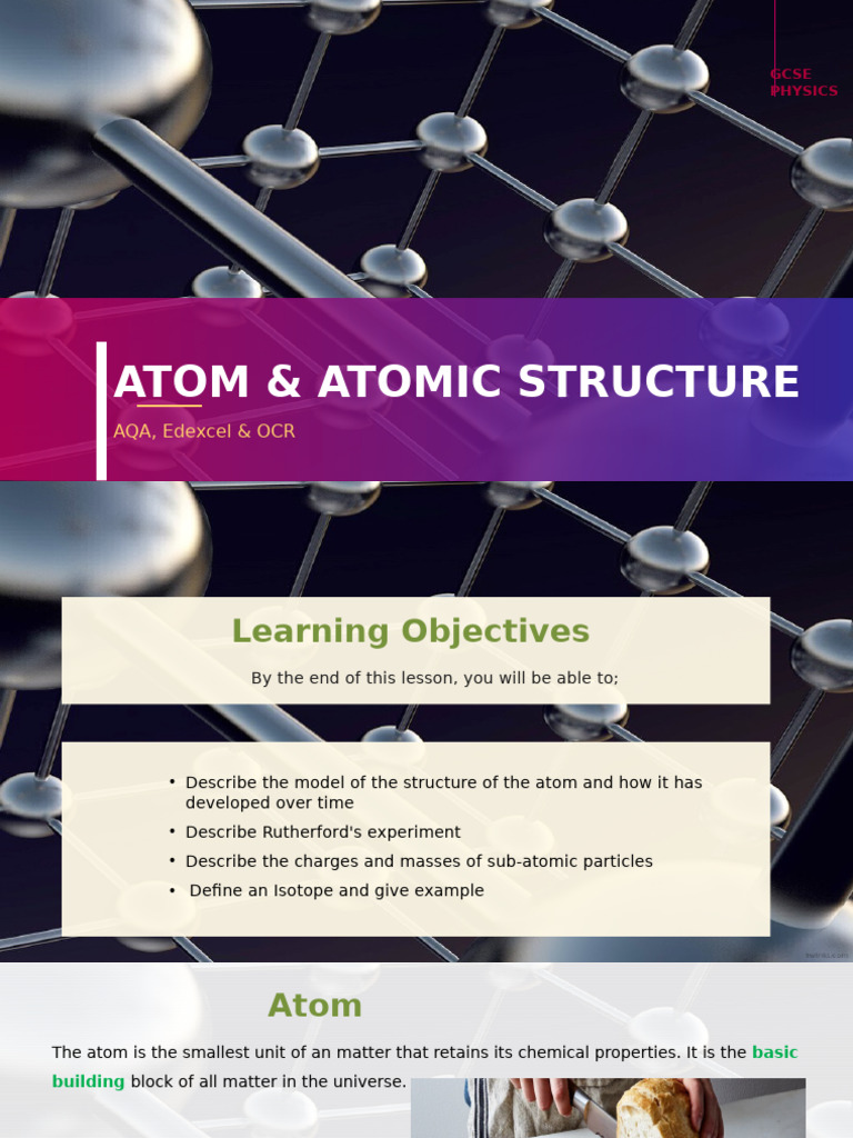 Atom and Atomic Structure | PDF | Atoms | Atomic Nucleus