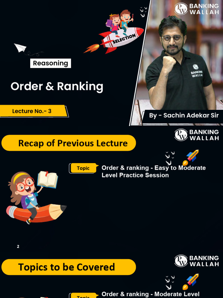 Order and Ranking 03 - Class Notes | PDF