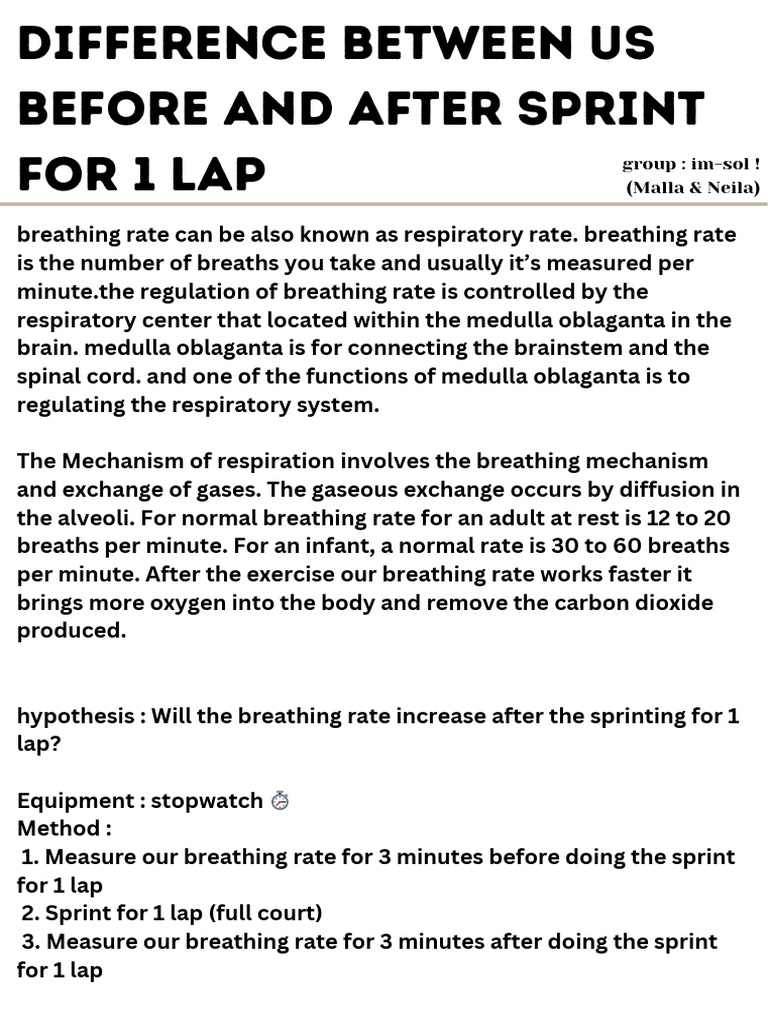 Impact of Sprinting on Breathing Rate | PDF | Breathing | Respiratory ...