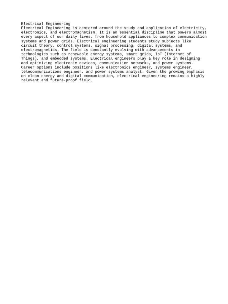 Electrical Engineering | PDF