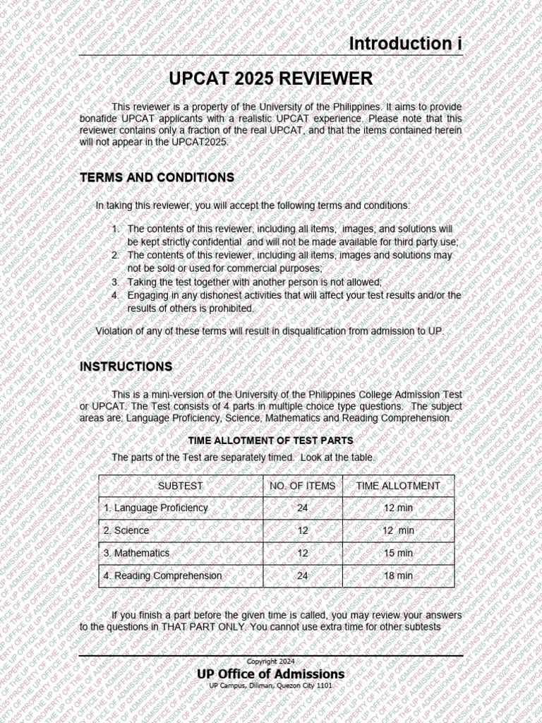 UPCAT 2025 Reviewer Guide | PDF | Rain | Bacteria