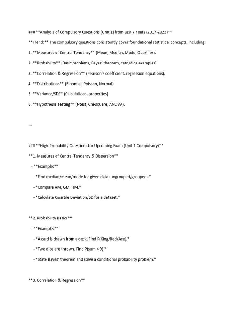 Analysis of Compulsory Questions | PDF | Student's T Test | Chi Squared ...