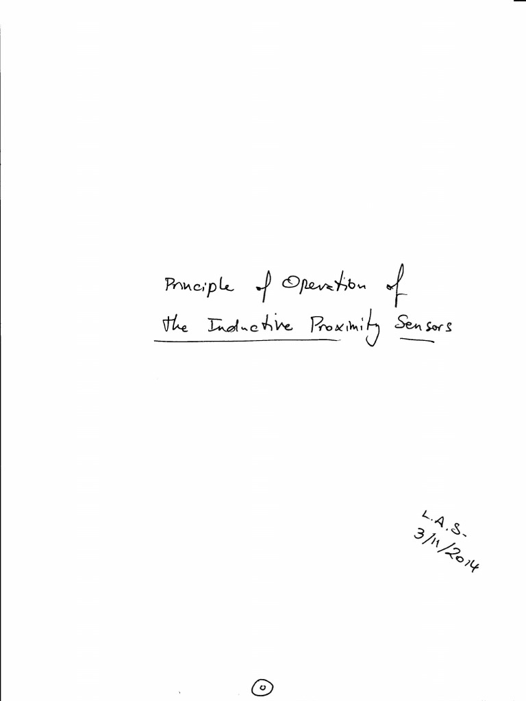 Principle of Operation of Inductive Proximity Sensors 141103 | PDF