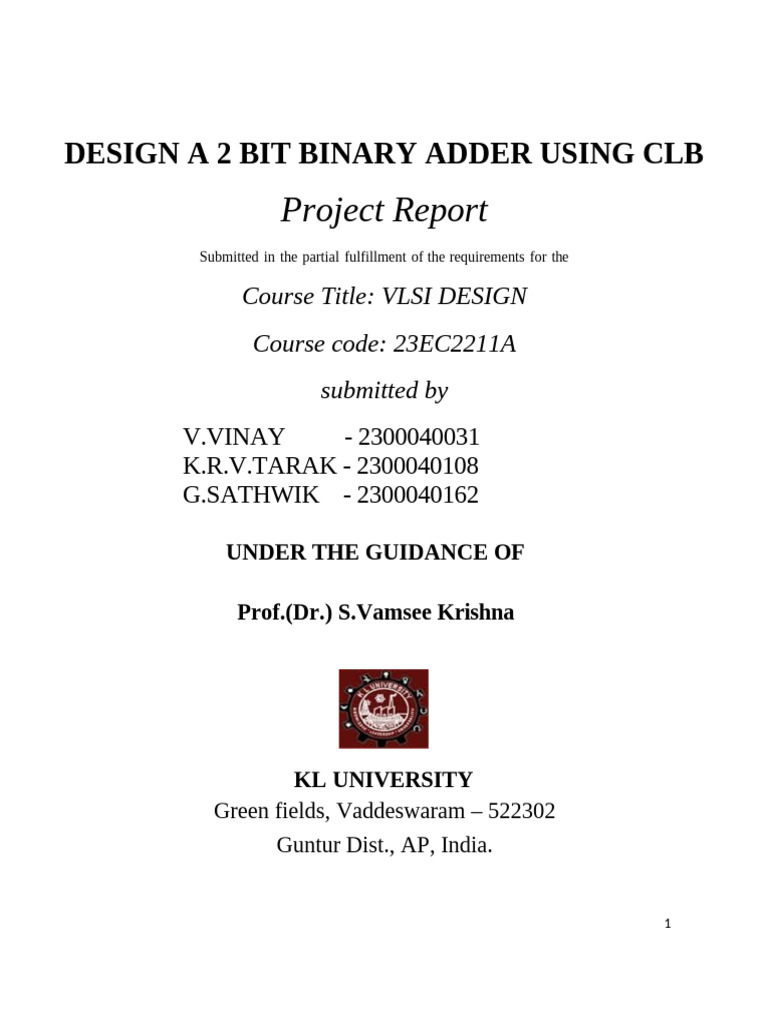2-Bit Binary Adder Design with CLB | PDF | Field Programmable Gate ...