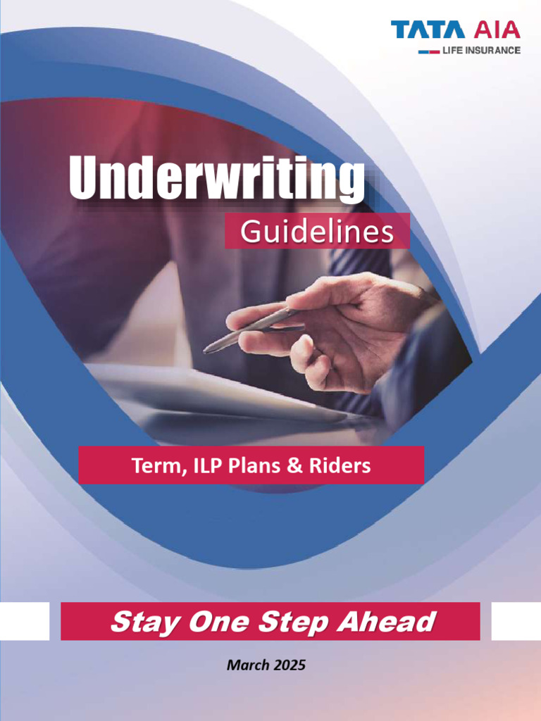Tata AIA Underwriting Guidelines 2025 | PDF | Underwriting | Insurance