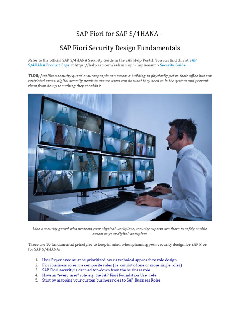 SAP Fiori Security Design Principles | PDF | Securities | Computing