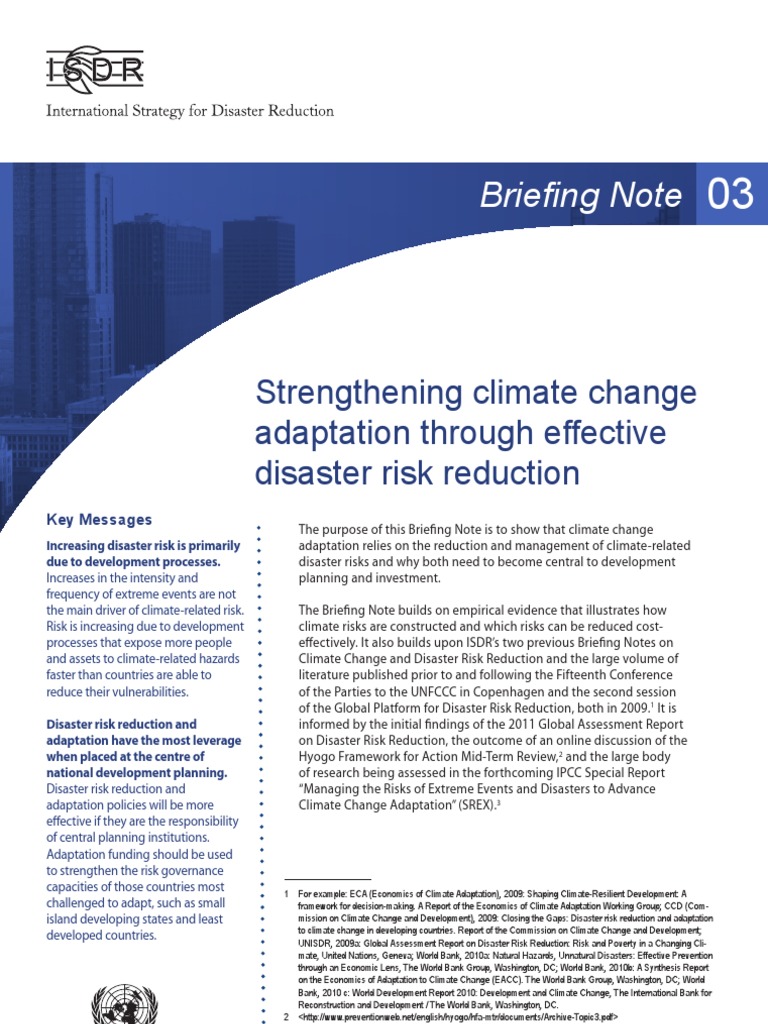Climate Adaptation and Disaster Risk Reduction | PDF | Disaster Risk ...