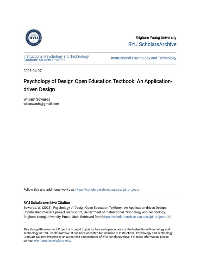 Psychology of Design Open Education Textbook - An Application-Driv ...