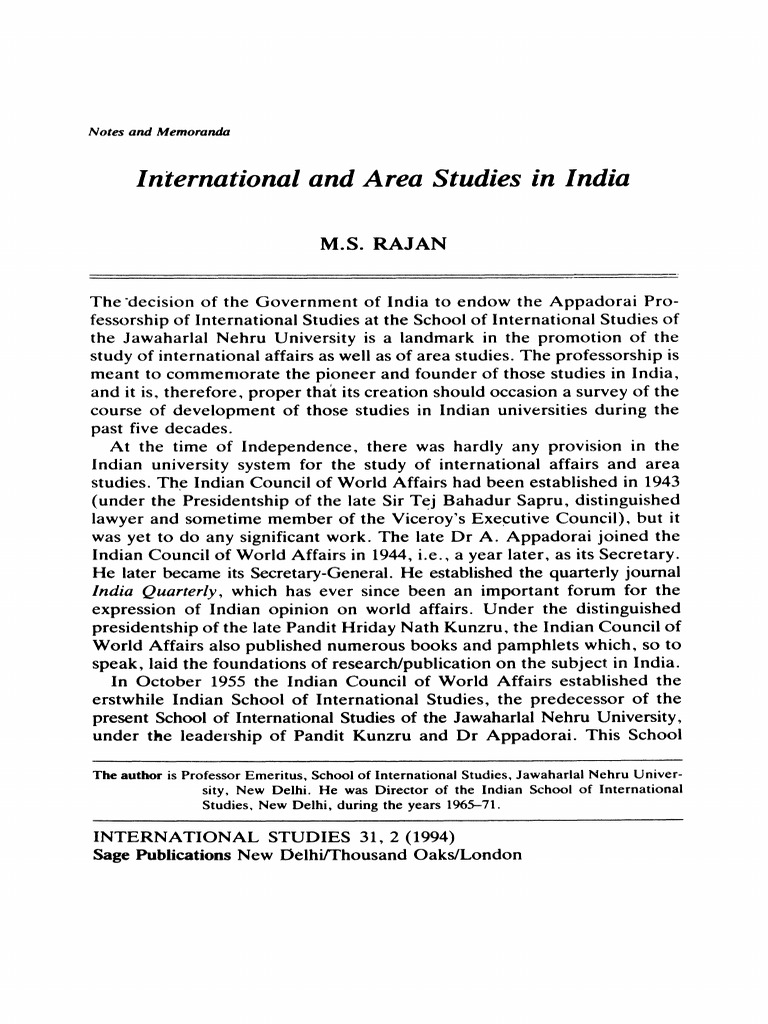 M S Rajan 1993 | PDF